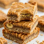 Peanut Butter Banana Oatmeal Bars 3 Peanut Butter Banana Oatmeal Bars on rustic kitchen table