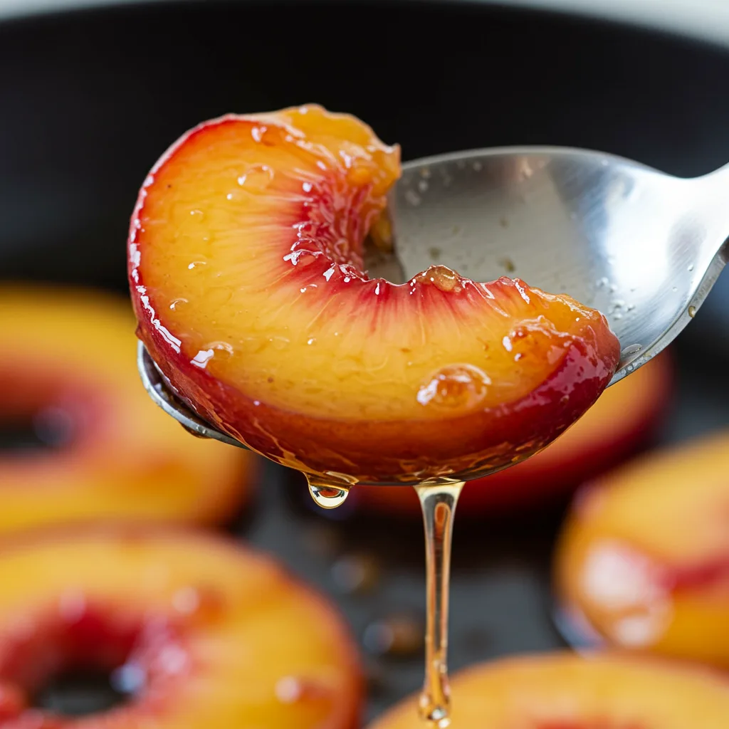 served-pan-fried-sweet-peaches Served Pan Fried Sweet Peaches