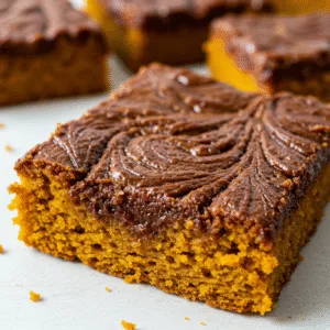 Pumpkin Bars with Chocolate Swirl